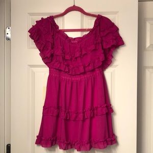 Pink off the shoulder dress